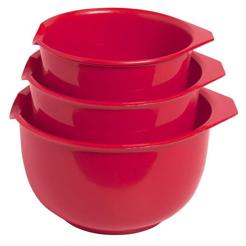 Tazones de mezcla Glad set de 3 rojos apilables 28 L