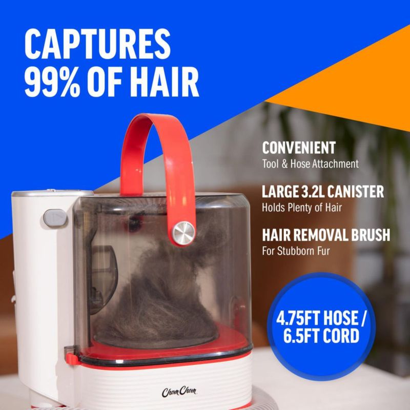 Cepillo de Pelo ChomChom Roller Kit de Aspiradora 13000PA Blanco/Rojo