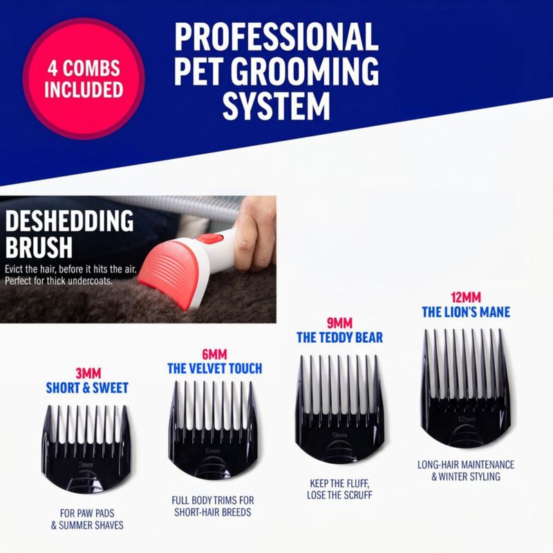 Cepillo de Pelo ChomChom Roller Kit de Aspiradora 13000PA Blanco/Rojo