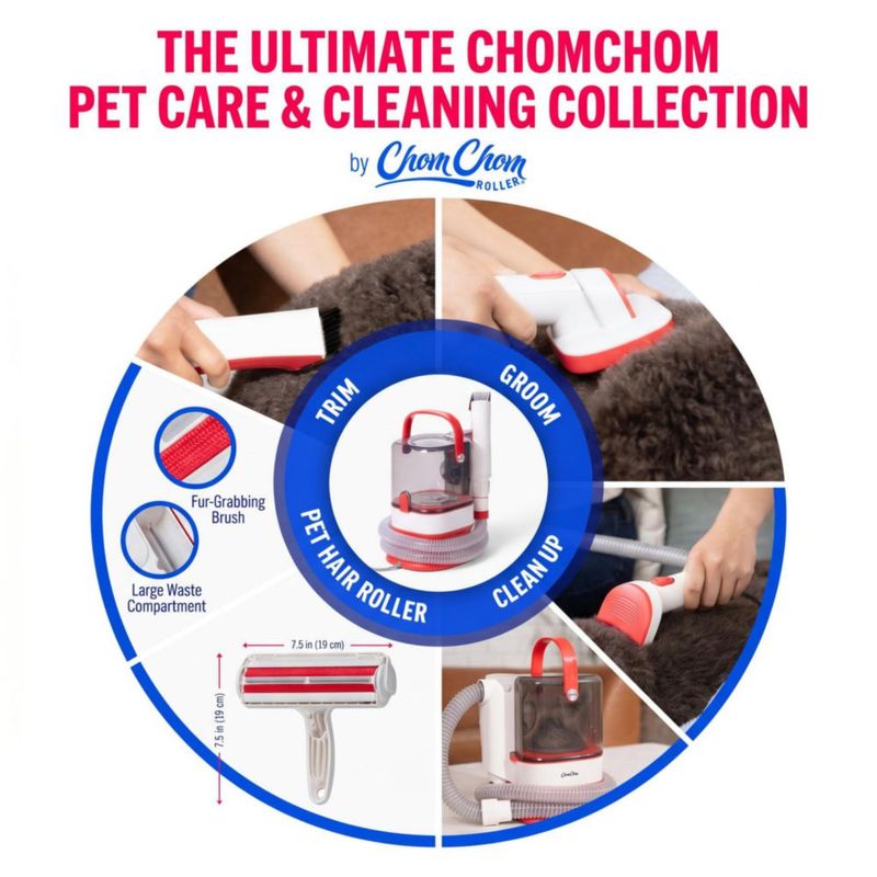 Cepillo de Pelo ChomChom Roller Kit de Aspiradora 13000PA Blanco/Rojo