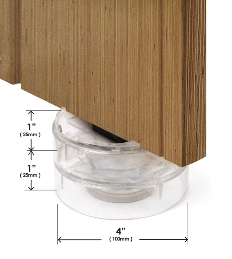 Elevadores de Muebles Slipstick 25 cm Juego de 8 Transparentes