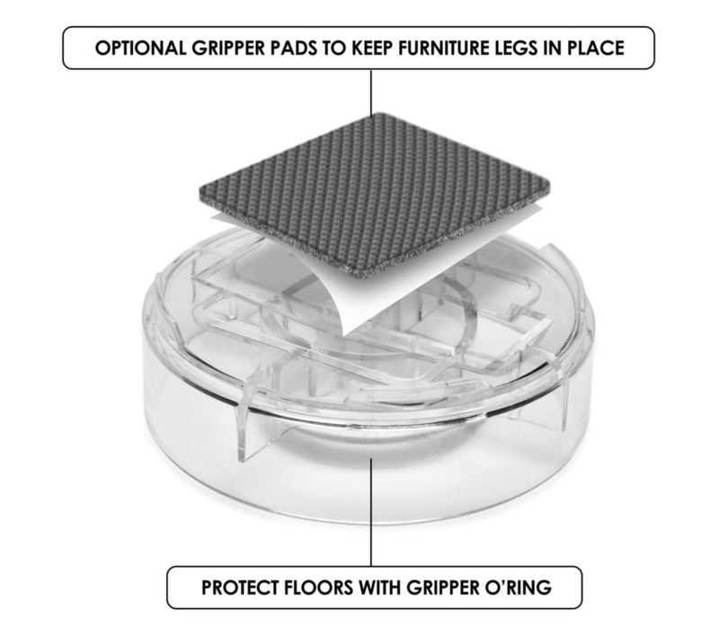Elevadores de Muebles Slipstick 25 cm Juego de 8 Transparentes