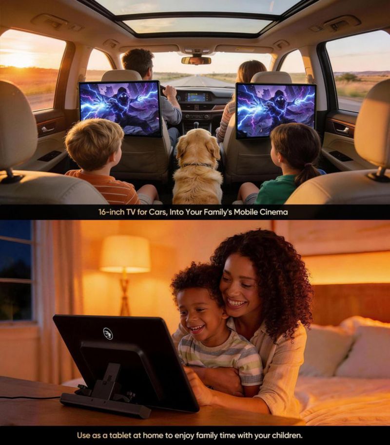 TV para coche Seventour 41 cm Android WiFi Bluetooth 4G + 64 GB