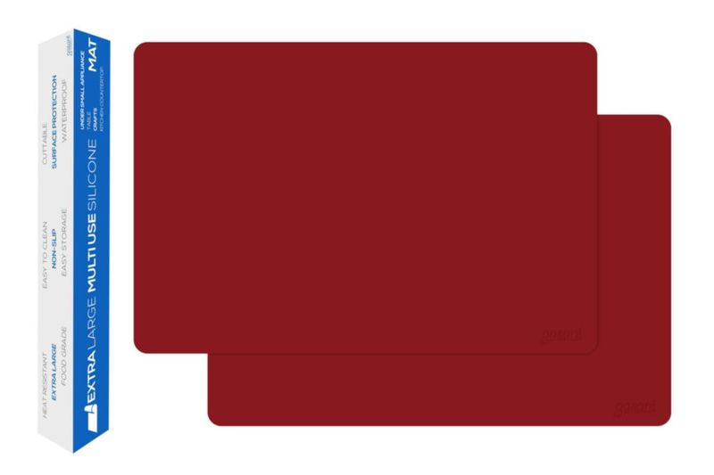 Alfombrilla para hornear GASARÉ pack de 2 43 × 64 cm roja y resistente al calor