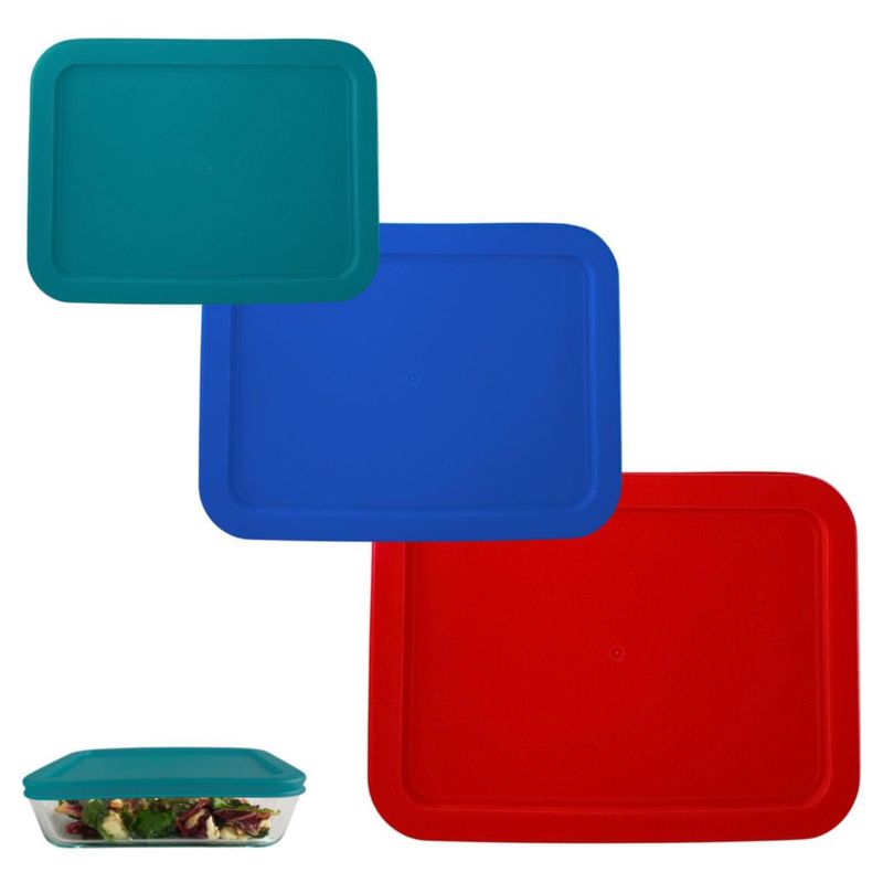 Juego de tapas para recipientes Klare Ware 3/6/11 tazas Rojo/Azul/Turquesa