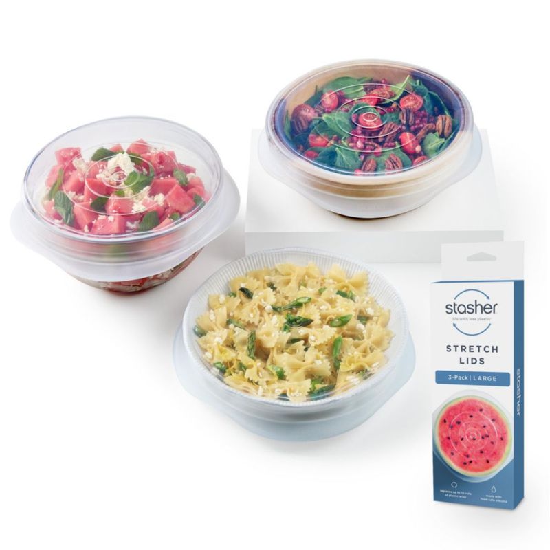 Tapas elásticas Stasher 23 cm transparentes (pack de 3)