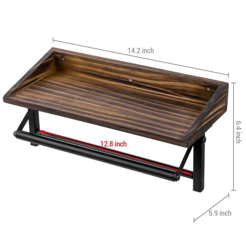 Soporte para toallas de papel MyGift 25 cm con estante de madera