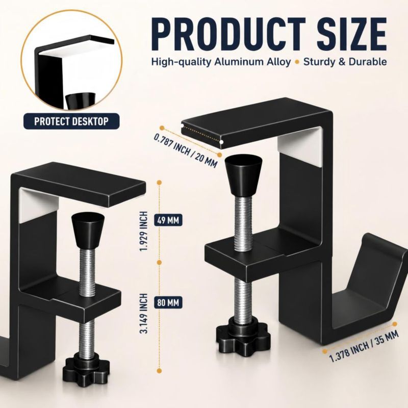 Soporte para auriculares JAKO de aleación de aluminio con gancho de escritorio