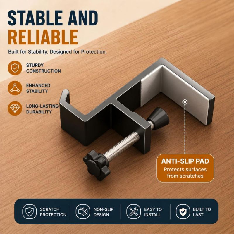 Soporte para auriculares JAKO de aleación de aluminio con gancho de escritorio