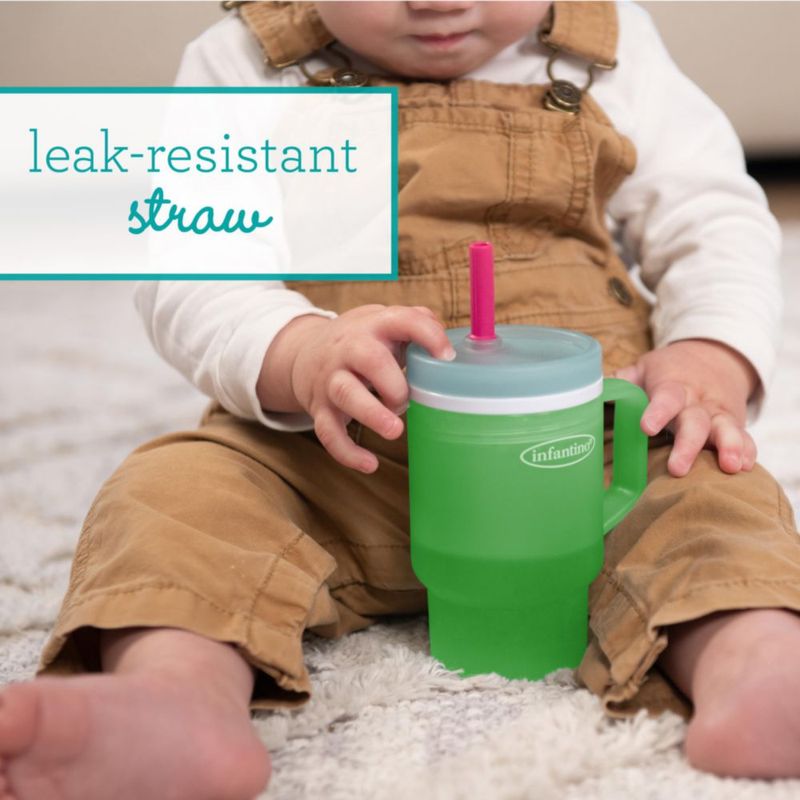 Vaso de Bebida Infantino 284 ml Manzana Verde con Pajilla