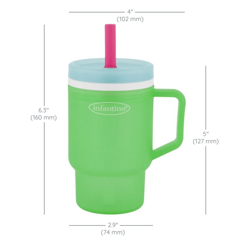 Vaso de Bebida Infantino 284 ml Manzana Verde con Pajilla