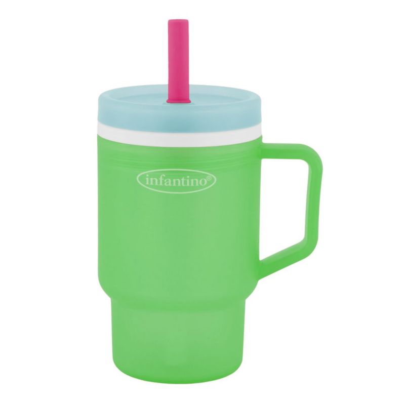Vaso de Bebida Infantino 284 ml Manzana Verde con Pajilla