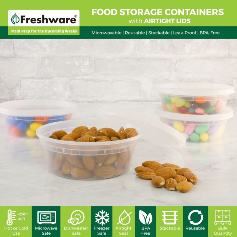 Contenedores Freshware para Almacenamiento de Alimentos 236 ml 240 piezas Sin BPA