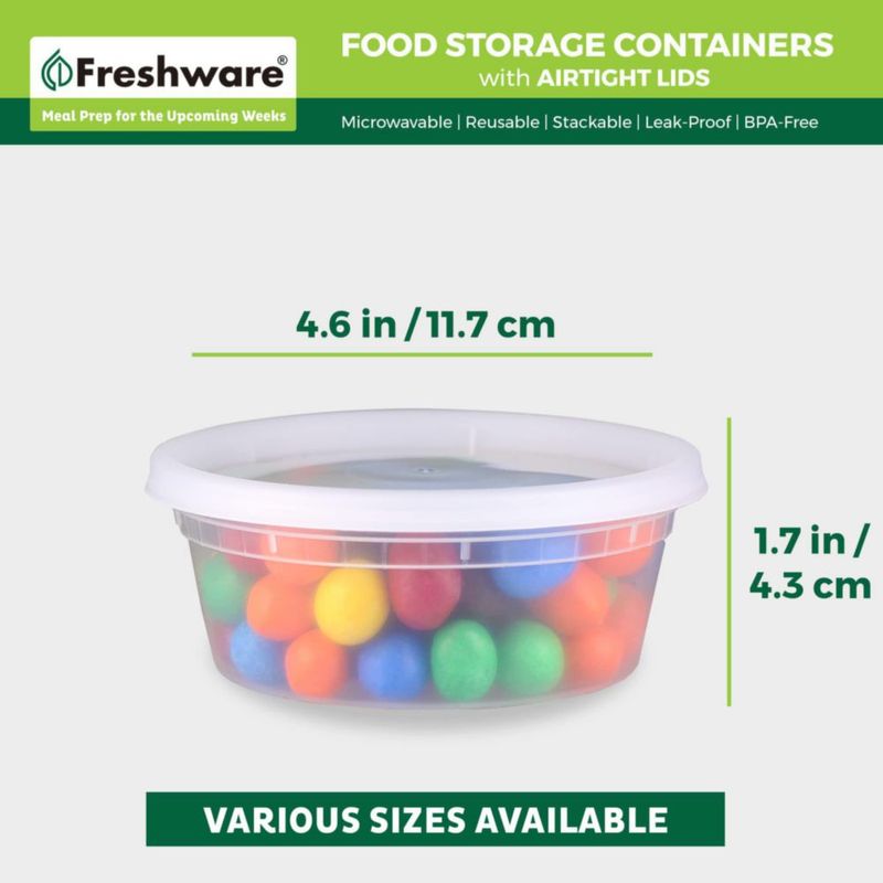 Contenedores Freshware para Almacenamiento de Alimentos 236 ml 240 piezas Sin BPA
