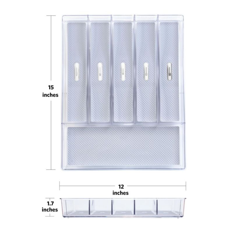 Caddy Glad 38x30 cm organizador de 6 compartimentos de plástico transparente