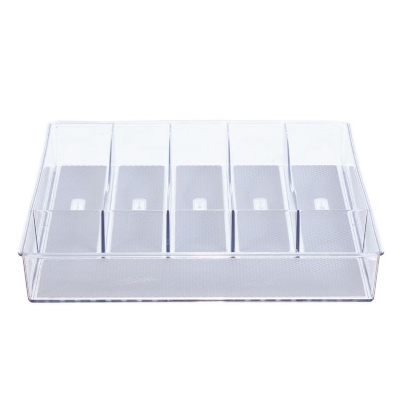 Caddy Glad 38x30 cm organizador de 6 compartimentos de plástico transparente