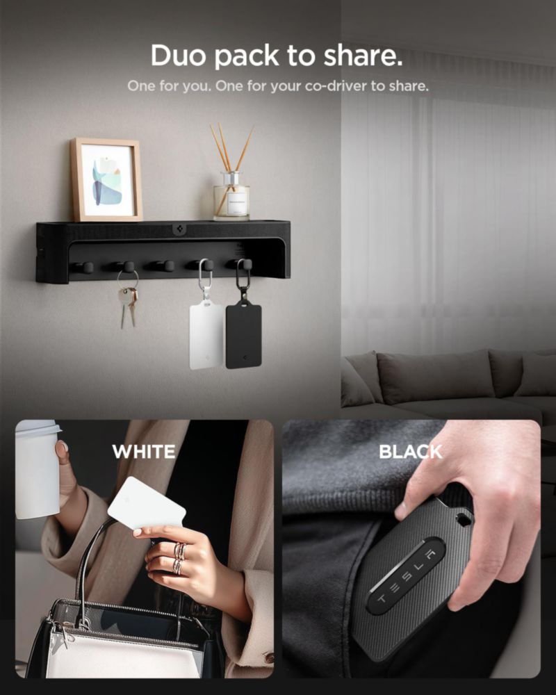 Porta Tarjetas de Llave Spigen Tesla Pack 2 - Negro/Blanco