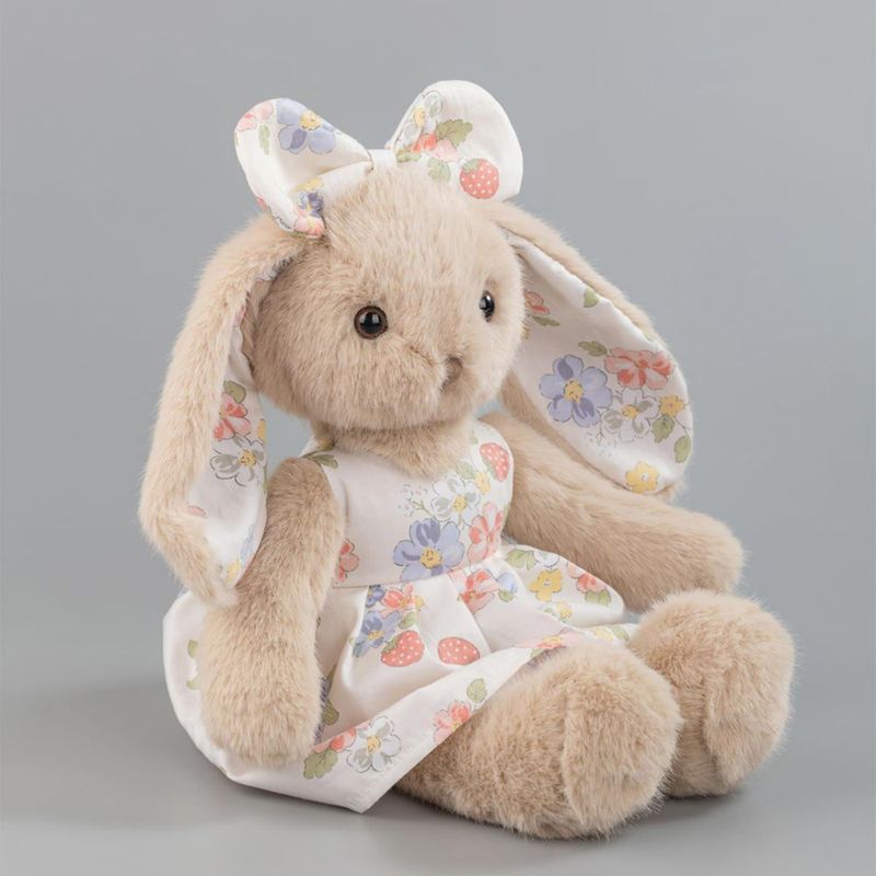 Peluche BiluKano 36 cm Conejo Beige con Vestido Floral