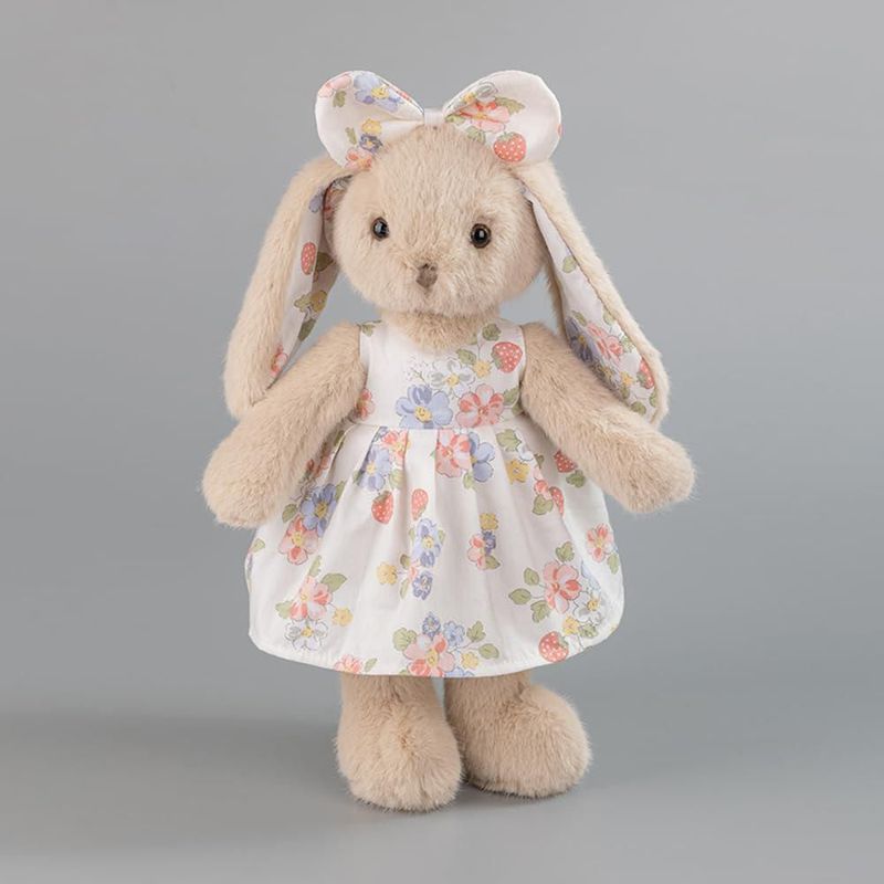 Peluche BiluKano 36 cm Conejo Beige con Vestido Floral