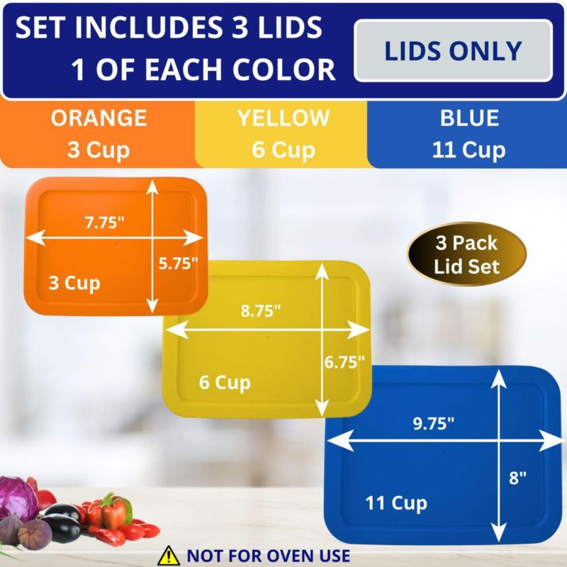 Tapas para Recipientes Klare Ware 3/6/11 tazas – Pack de 3