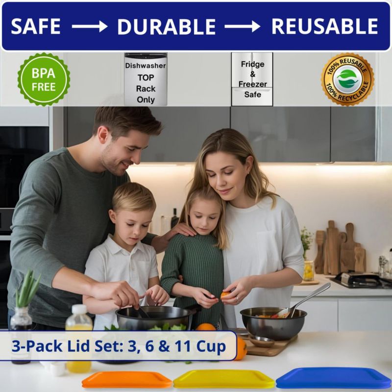 Tapas para Recipientes Klare Ware 3/6/11 tazas – Pack de 3