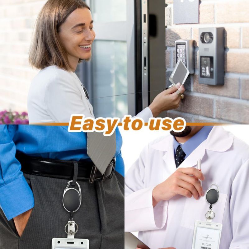 Porta credencial retráctil negro Liubeili – Pack de 72 unidades