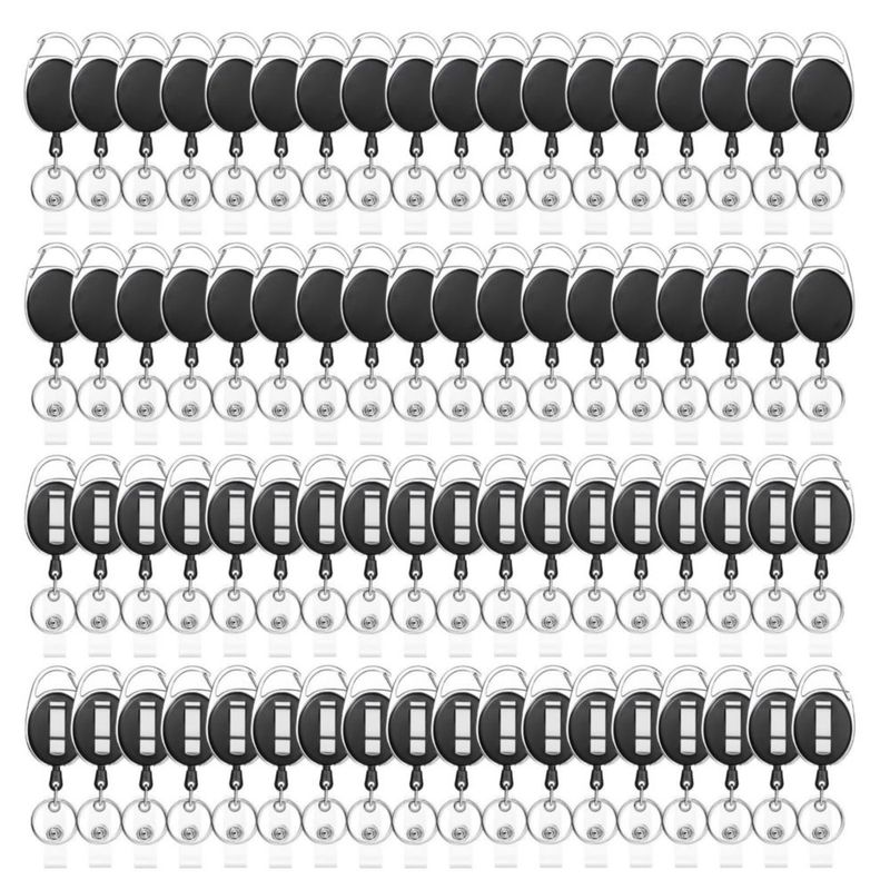 Porta credencial retráctil negro Liubeili – Pack de 72 unidades