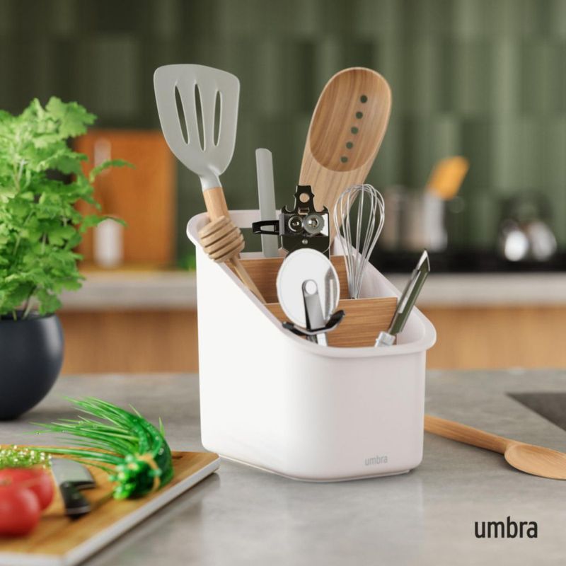 Caddy Umbra Bellwood Almacenamiento de Cocina Blanco/Natural