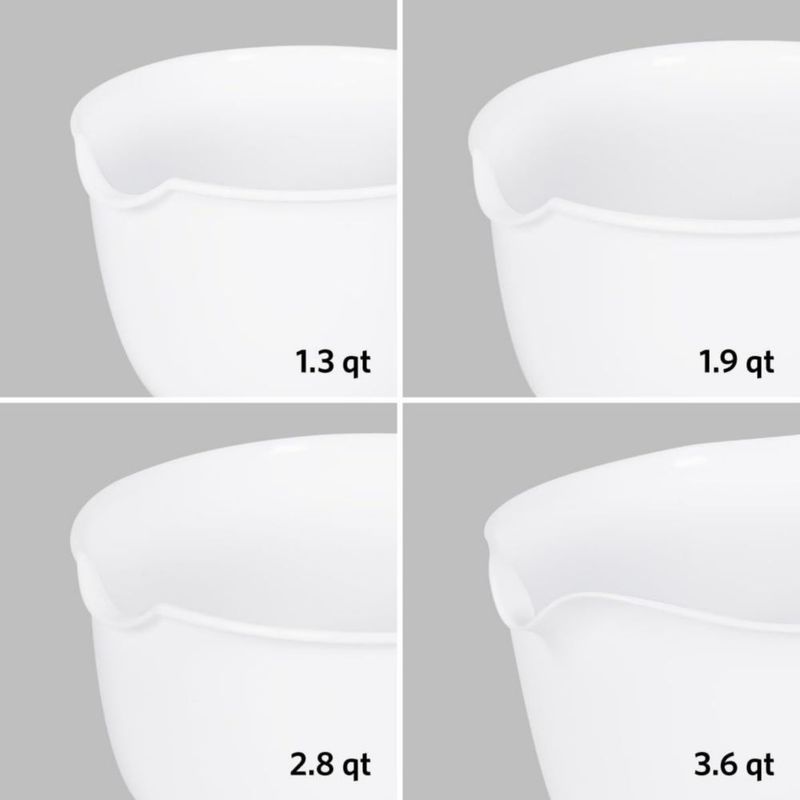 Tazones Glad de 4 piezas apilables gris con vertedor aptos para lavavajillas