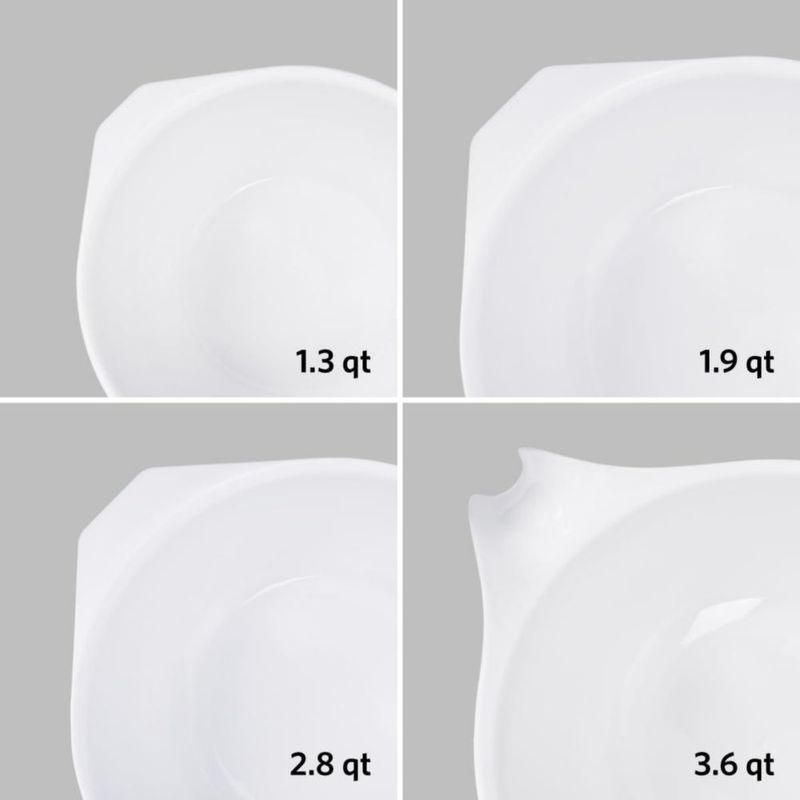 Tazones Glad de 4 piezas apilables gris con vertedor aptos para lavavajillas