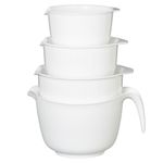 Tazones Glad de 4 piezas apilables gris con vertedor aptos para lavavajillas