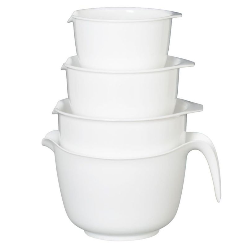 Tazones Glad de 4 piezas apilables gris con vertedor aptos para lavavajillas
