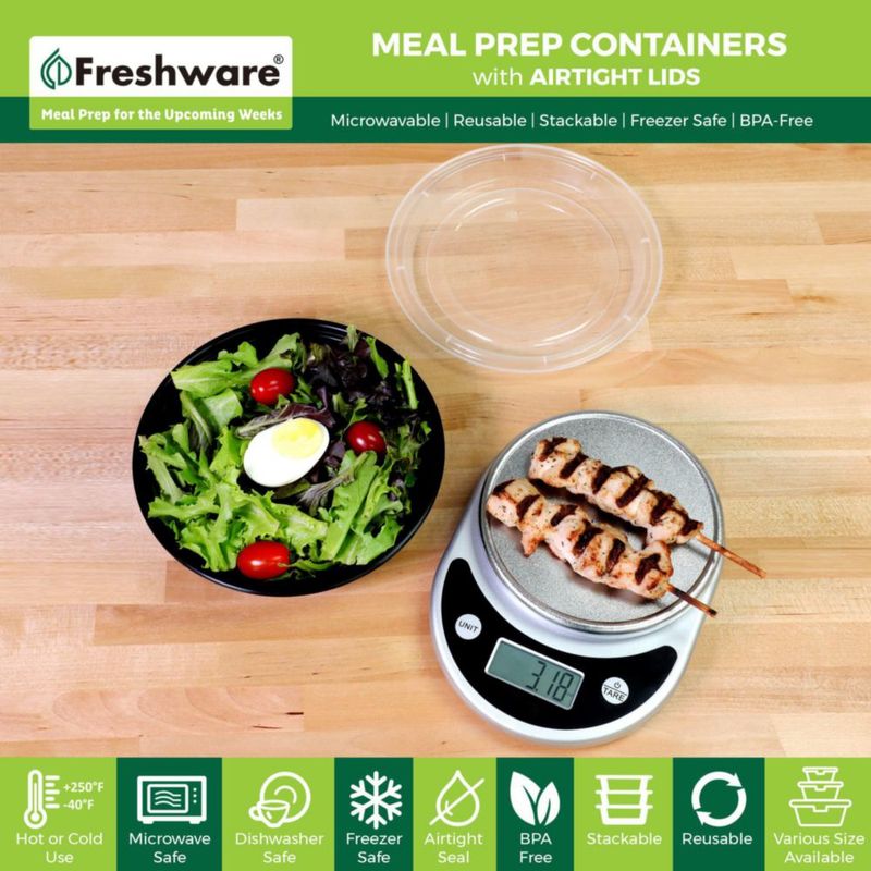 Freshware Almacenamiento de Alimentos – Pack de 150 unidades de 32 oz negro