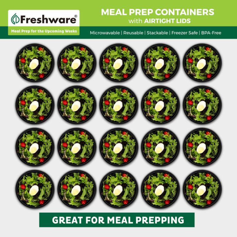 Freshware Almacenamiento de Alimentos – Pack de 150 unidades de 32 oz negro