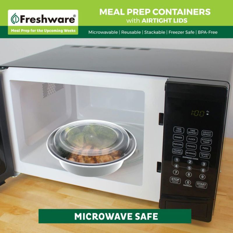 Freshware Almacenamiento de Alimentos – Pack de 150 unidades de 32 oz negro