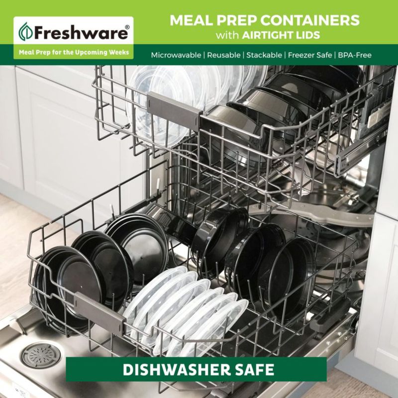 Freshware Almacenamiento de Alimentos – Pack de 150 unidades de 32 oz negro