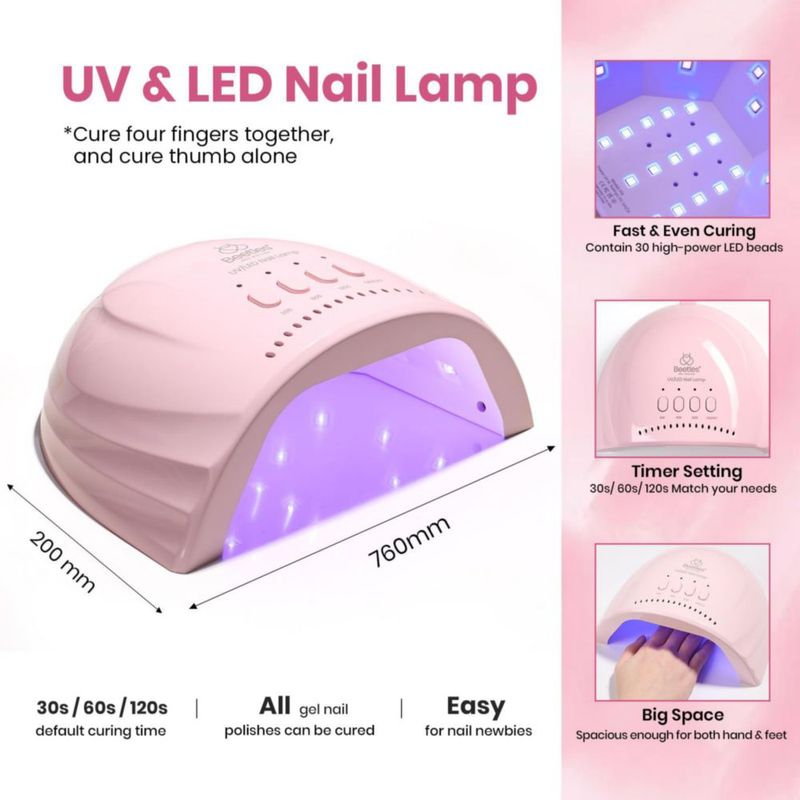 Kit de uñas de gel beetles – 20 colores – Luz UV