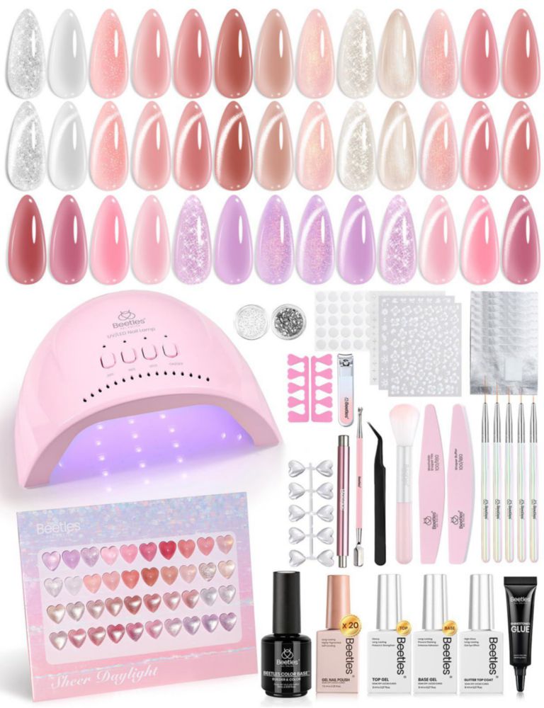 Kit de uñas de gel beetles – 20 colores – Luz UV