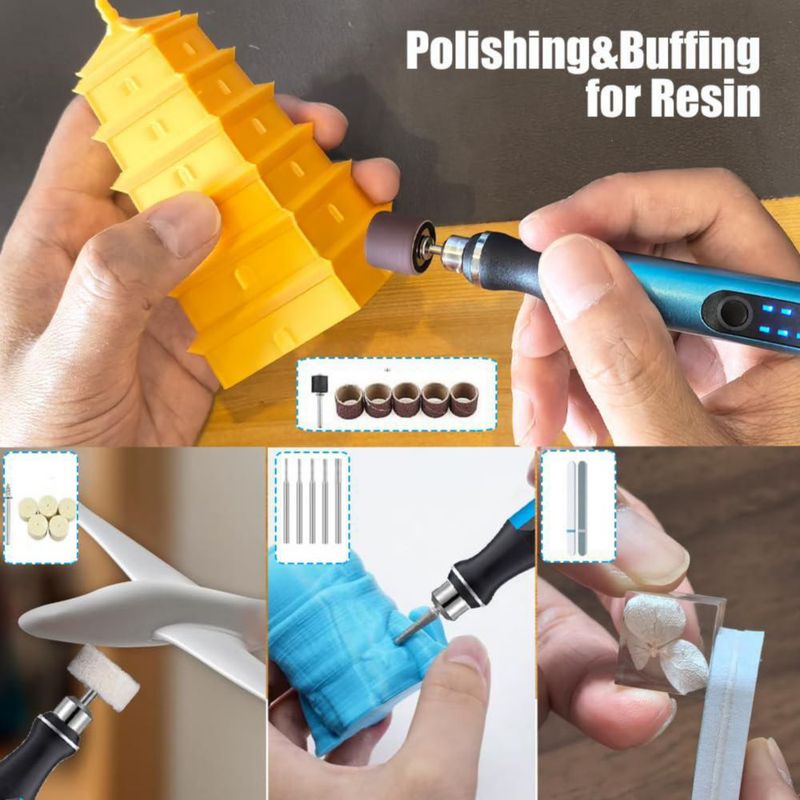 Kit de Pulido de Resina Woweibyke – Herramienta Rotativa de 3 Velocidades