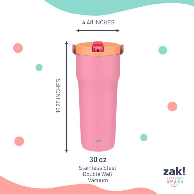 Vaso Térmico de Viaje Zak Designs 850 ml Rosa So Sweet con Boquilla de Paja