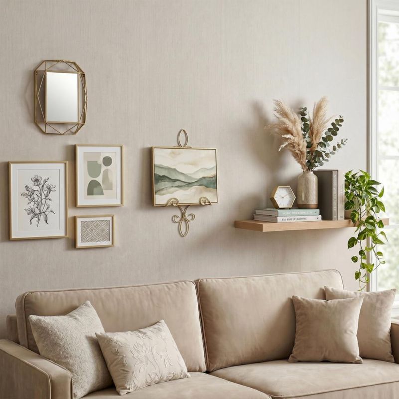 Portaplato de Pared MyGift 41 cm Tono Latón – Alambre Metálico