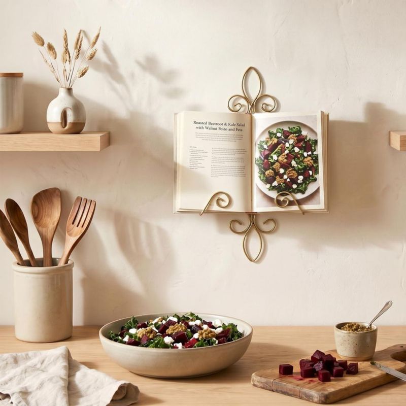 Portaplato de Pared MyGift 41 cm Tono Latón – Alambre Metálico
