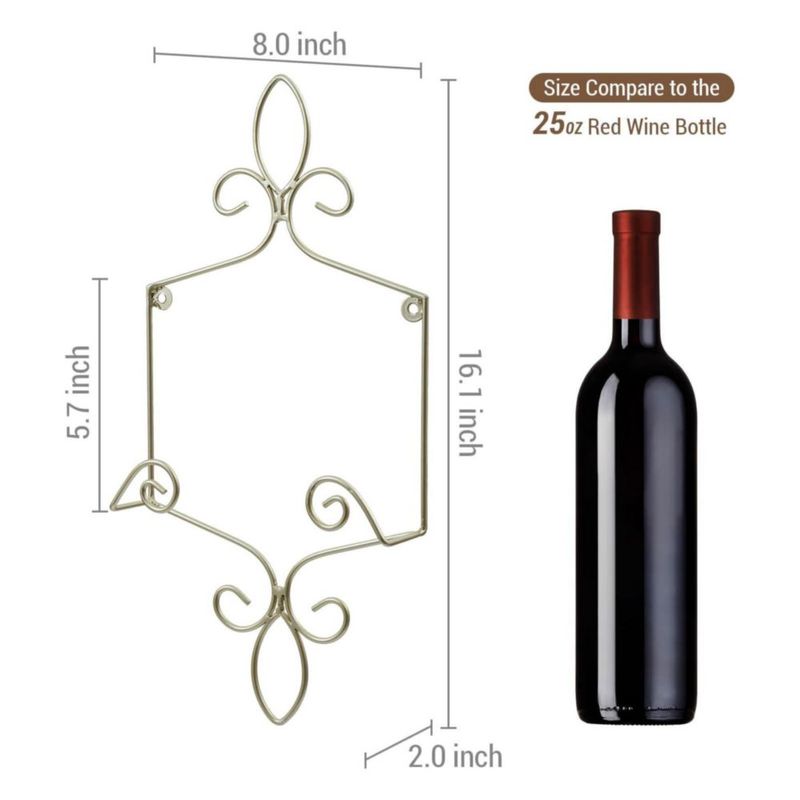 Portaplato de Pared MyGift 41 cm Tono Latón – Alambre Metálico
