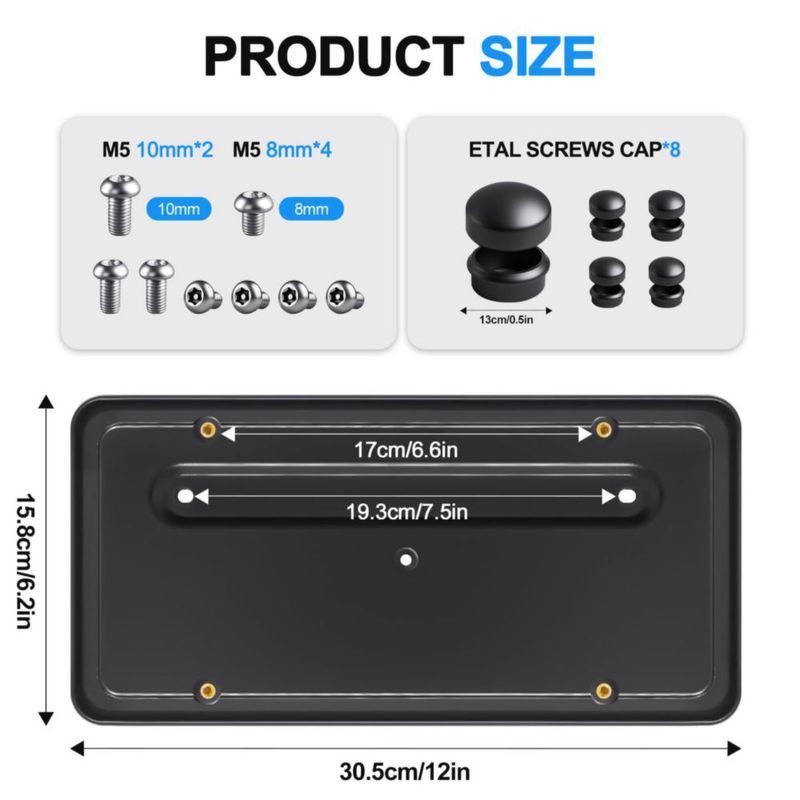 Soporte trasero para placa Toviiea para Tesla Model 3/Y
