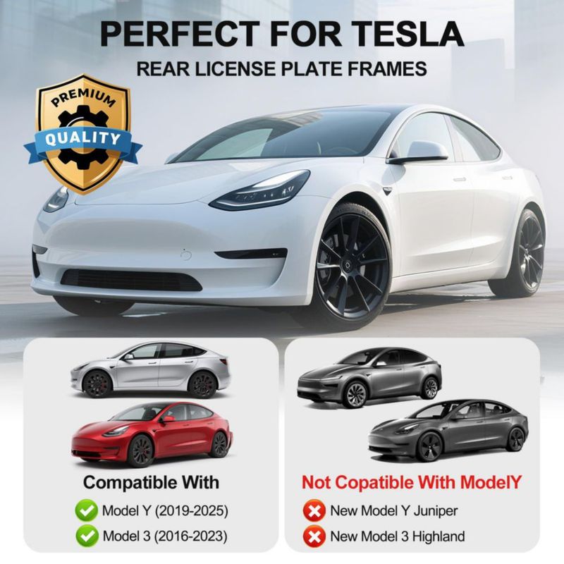 Soporte trasero para placa Toviiea para Tesla Model 3/Y