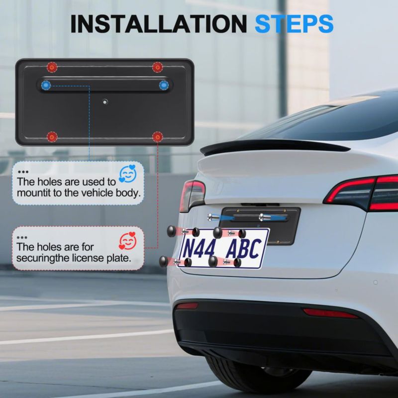 Soporte trasero para placa Toviiea para Tesla Model 3/Y