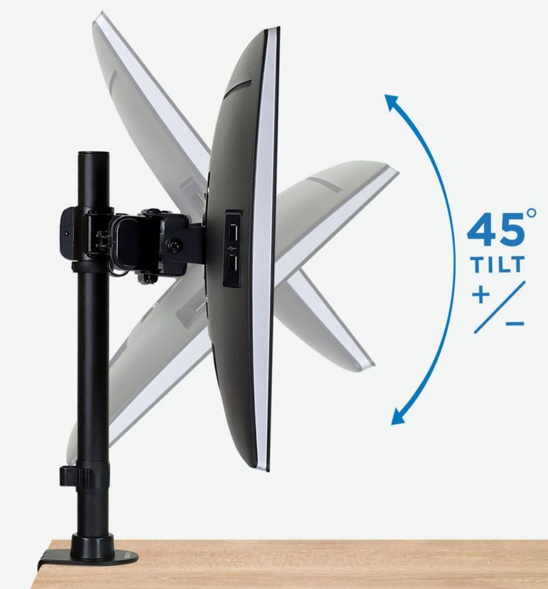 Soporte para monitor dual Mount-It! 79 cm con abrazadera en C y pasacable
