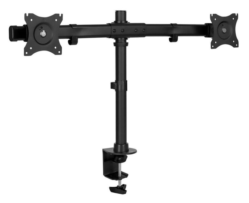 Soporte para monitor dual Mount-It! 79 cm con abrazadera en C y pasacable