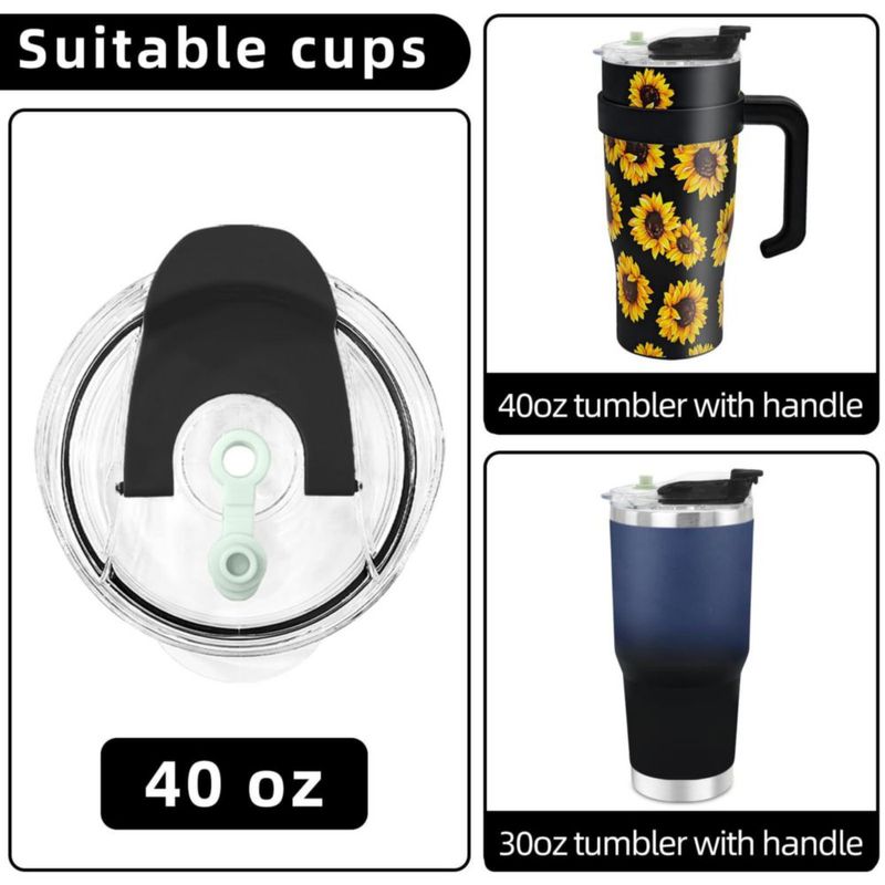 Tapas para vaso térmico AiHeart 2 unidades a prueba de derrames con boquilla para pajilla
