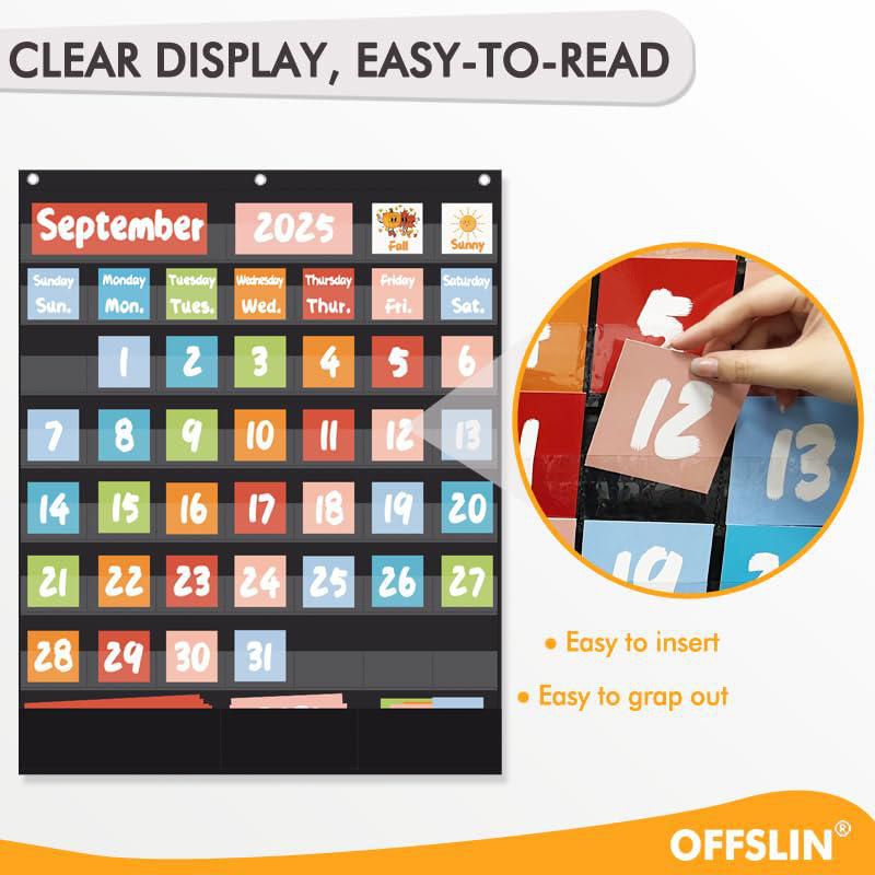 Calendario de fichas OFFSLIN 71 cm x 62 cm 70 tarjetas negro